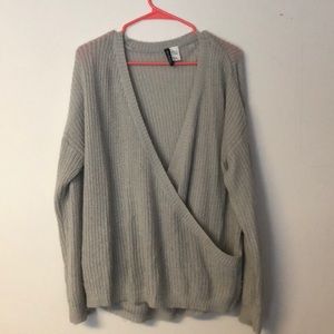 h&m cross front sweater